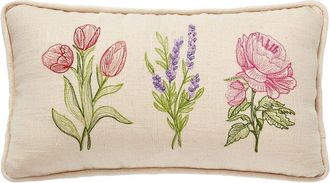 Peking Handicraft Spring Trio Embroidered Pillow
