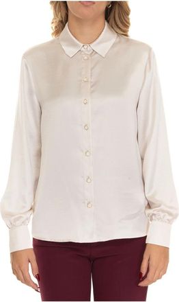 Liu Jo Reptielenprint Knoopshirt - Dames - Overhemden - Beige - 2XL - Polyester - Overhemden