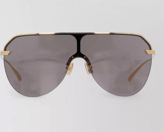Bottega Veneta metal oversized shield sunglasses