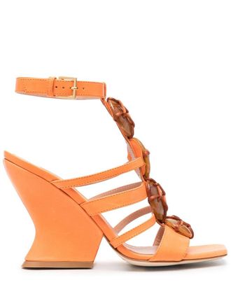 Alberta Ferretti Sandali con perline 100mm - Arancione