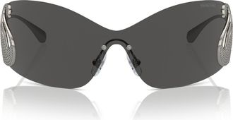 Swarovski 34mm Irregular Sunglasses in Gunmetal at Nordstrom