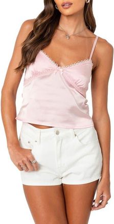 Edikted Imani Satin Camisole in Pink at Nordstrom, Size X-Small