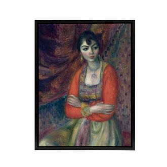 Artery8 Armenian in Traditional Taraz Glackens Framed Canvas Wall Art | Size: W24 x H32