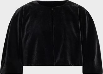 Teri Jon Cropped Velvet Bolero