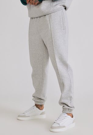 Siksilk Pantalones de ch&aacute;ndal plisados de hombre gris jaspeado XXL