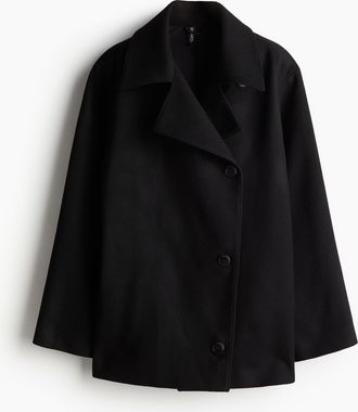 H&M Gefilzter Blazer in Oversize Fit - Schwarz