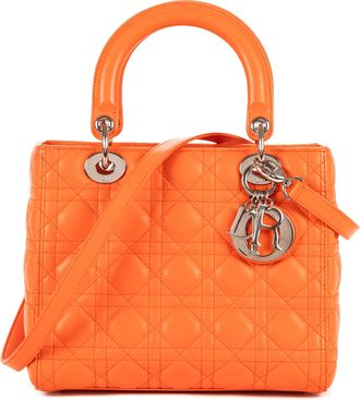 Dior Womens Lady Medium Shoulder Bag - Orange - One Size