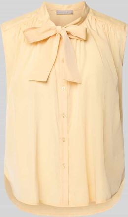 Christian Berg Blusentop mit Schluppe und Knopfleiste in Hellgelb, Gr&ouml;&szlig;e 36