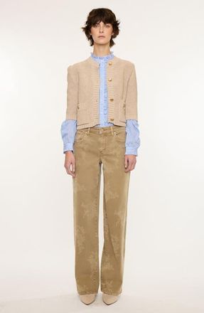 Kancan Wendy Mid Rise Wide Jeans in Brown Floral at Nordstrom, Size 29 32