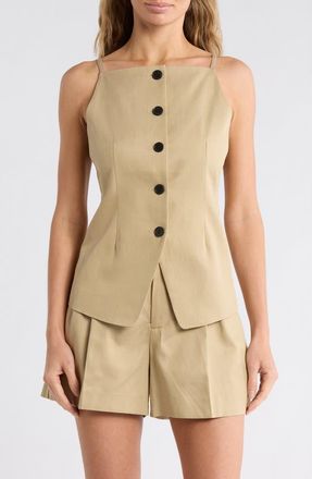 Madewell Harlow Square Neck Drapey Twill Vest in Heritage Khaki at Nordstrom Rack, Size 14