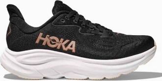 Hoka One One Womens Clifton 10 Running Shoes In Black/rose Gold