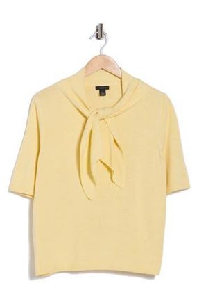 Halogen Tie Neck Top in Soft Yellow at Nordstrom Rack, Size X-Small