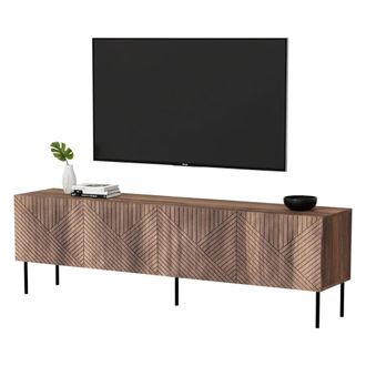Dmora Mueble De Tv Marea, Aparador De Sal&oacute;n Con Cuatro Puertas Batientes, Elevado Del Suelo, 190x40 H58 Cm, Nogal