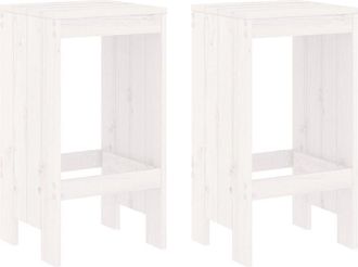 vidaXL Vidaxl - Bar Stools 2 pcs White 40x36x75 cm Solid Wood Pine