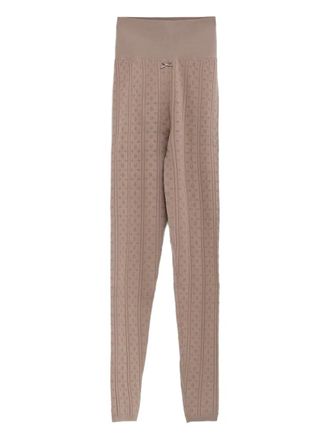 J.W.Anderson pointelle bow leggings - women - Viscose/Polyamide/Polyester/Spandex/Elastane - S - Neutrals
