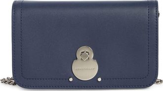 Longchamp Leather Flap Wallet on a Chain in Navy at Nordstrom Rack