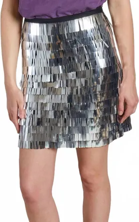 Munthe Loraine Sequin Skirt In Silver