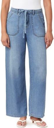 Kensie Drawstring Waist Wide Leg Jeans in Pippa at Nordstrom Rack, Size 28