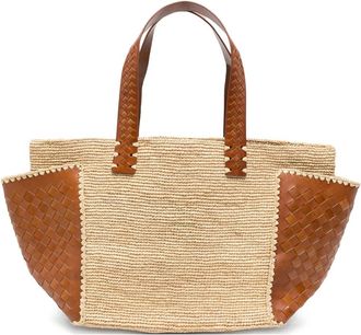 Dragon Diffusion Tote Bags, female, Beige, Size: ONE SIZE Sovani Woven Tote Bag