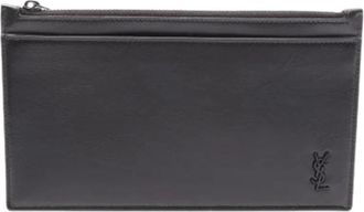 Saint Laurent Pre-owned Leather Clutch - unisex - Vintage Clutch - Zwart - ONE Size - Leer - Vintage
