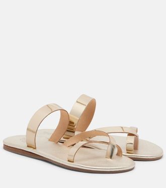 Ancient Greek Sandals Daphnae metallic leather sandals