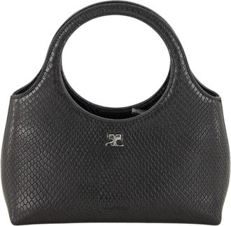 Courr&egrave;ges Mini Day Viper Tas - Dames - Handtassen - Zwart - ONE Size - Leer - Tassen