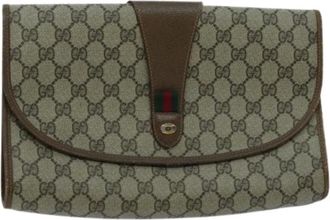 Gucci Pre-owned Clutches, female, Brown, Size: ONE SIZE Pre-owned Sherry line pouch