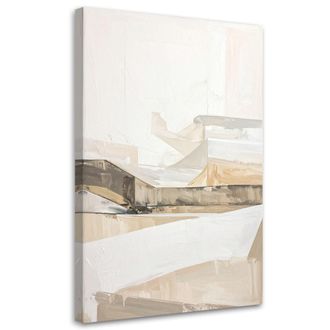 Feeby Cuadro Sobre Lienzo, Abstracci&oacute;n Moderna En Beige, 80x120