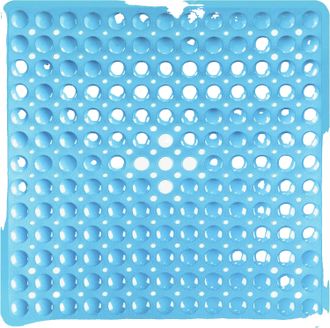 OEM Tappetino Da Doccia Antiscivolo, Superficie Morbida Effetto Ciottoli, 53x53 Cm, Blu Tinta Unita