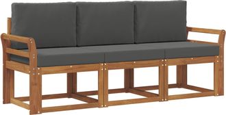 vidaXL Conjunto De Sof&aacute;s De Exterior 3 Uds. Natural Y Antracita Vidaxl