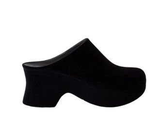 Loewe Black Velvet Suede Terra Mule Size 36