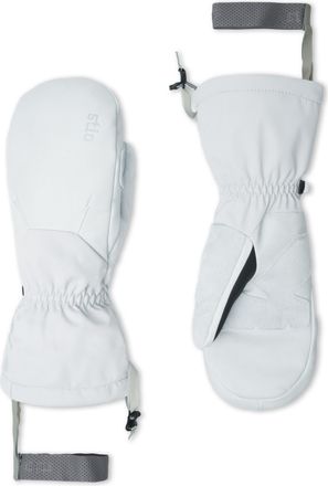 Stio | Unisex Objective Insulated Mitt Gloves, Size Extra Small in Pearl/Quiet Grey