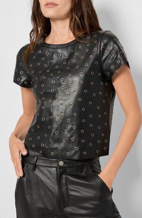 AS by DF Jude Recycled Leather Tee in Black at Nordstrom, Size Small