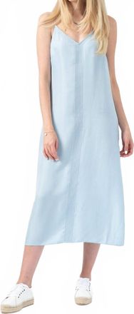 Frame Denim Midi Slip Dress In Soft Blue