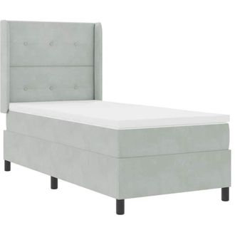 vidaXL Cama Tipo Box Spring Gris Claro 100 X 200 Cm Terciopelo Vidaxl