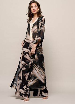 Mart Visser Isla Print Kaftan Zwart / Off White