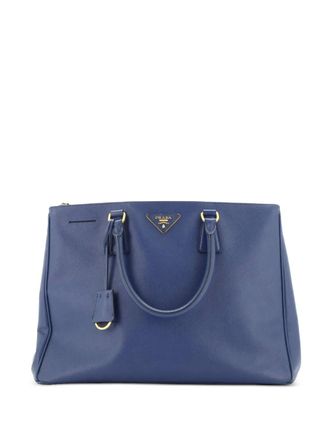 Prada Double Zip Lux Saffiano Leather Medium tote bag - Blue