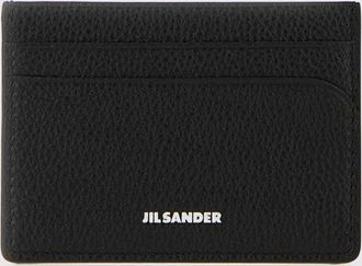 Jil Sander Portacarte in pelle di vitello a grana con logo laminato e quattro slot