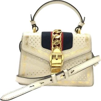Gucci Pre-owned Leather gucci-bags - Dames - Vintage Handtas - Wit - ONE Size - Leer - Vintage