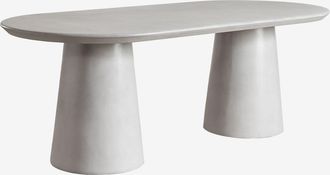 Sklum Mesa De Comedor Ovalada 220x95 Cm En Cemento Noemi Sklum