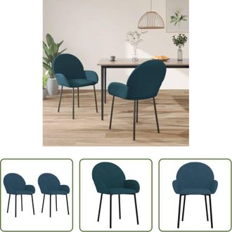 vidaXL Sedie in velluto - Sedie da Pranzo 2 pz Blu in Velluto