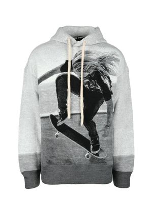 Palm Angels Grayscale Photographic Print Knit Sweatshirt