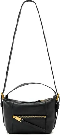 AllSaints Mini Vega Grab Leather Crossbody Bag in Black at Nordstrom