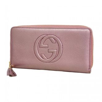 Gucci Purple Leather Long Wallet (Bi-Fold) (Pre-Owned)