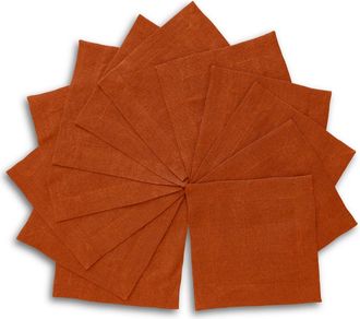 Solino Home Linen Cocktail Napkins Set of 12, 6 x 6 Inch for Dining Table, Holiday and Everyday Table Decor - Sonoma in Cinnamon Stick at Nordstrom