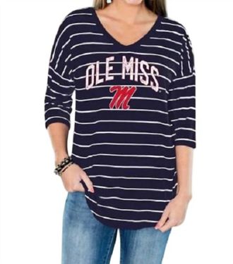 Gameday Couture Ole Miss Fall In Line Tunic In Navy
