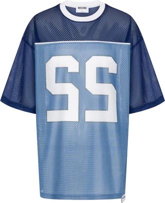 Moschino mesh panelled T-shirt - Blauw