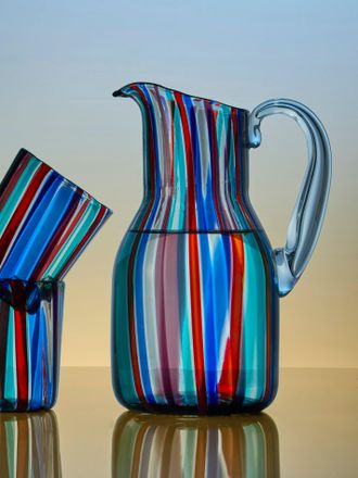 VENINI Gio Ponti Canne Hand-Blown Murano Glass Pitcher