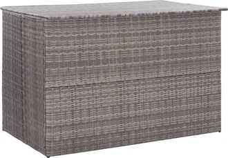 vidaXL Baule Da Giardino Grigio 150x100x100 Cm In Polyrattan - Vidaxl