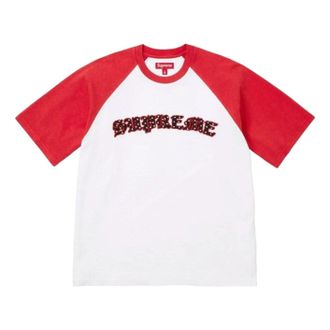 SUPREME SS26 Rhinestone Raglan S/S T-Shirt White SUP-SS26-135-WHT